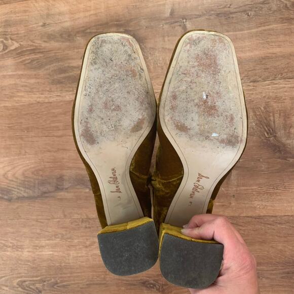 Sam Edelman Women’s Codie 2 Rust Velvet Ankle Bootie Sz 9 Square Toe Gold Green - Picture 10 of 10